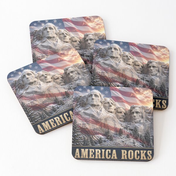 Item preview, America Rocks Mount Rushmore with American Flag designed and sold by KingsVision.