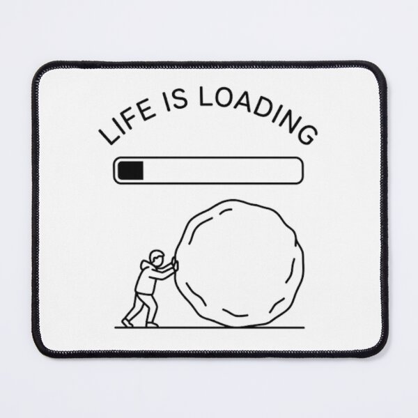 Item preview, Life Is Loading - Minimalist Sisyphus Line Art Aesthetic designed and sold by Afrocat prints.