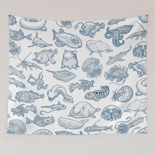 Item preview, Deep Sea Creatures Marine Biology Biologist Pattern designed and sold by GrandeDuc.