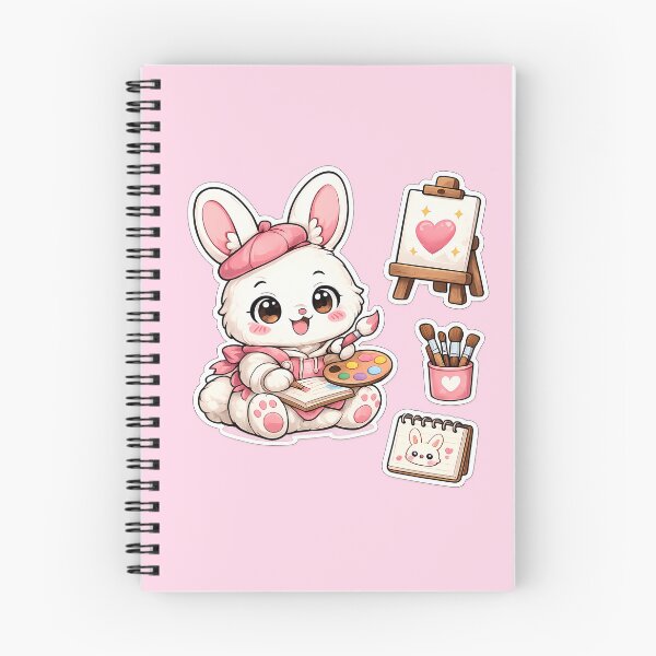 Item preview, Pegatina de conejito Kawaii adorable – Pintura de conejo chibi, diseño de regalo creativo para amantes del arte designed and sold by PuffyInk.