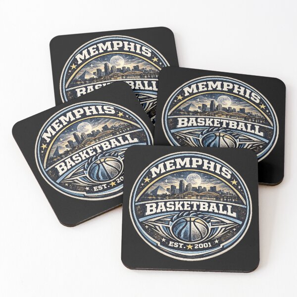 Item preview, Memphis Basketball Vintage Badge Shirt – Navy Gold Retro Hoops Tee – Skyline Design designed and sold by TKOprintdesigns.