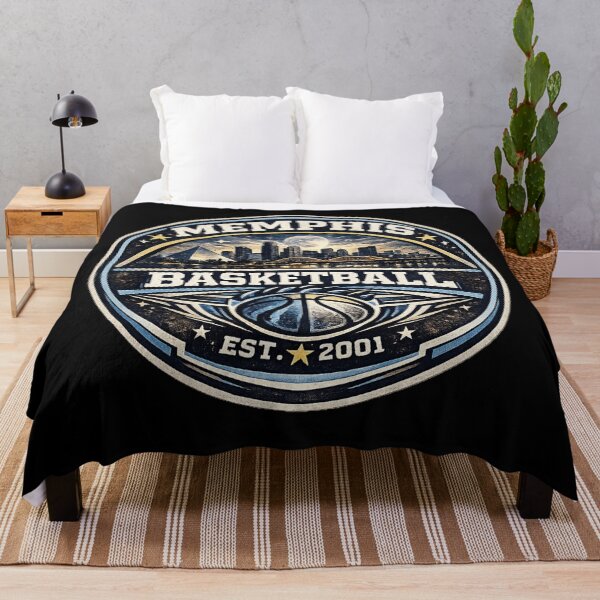 Item preview, Memphis Basketball Vintage Badge Shirt – Navy Gold Retro Hoops Tee – Skyline Design designed and sold by TKOprintdesigns.