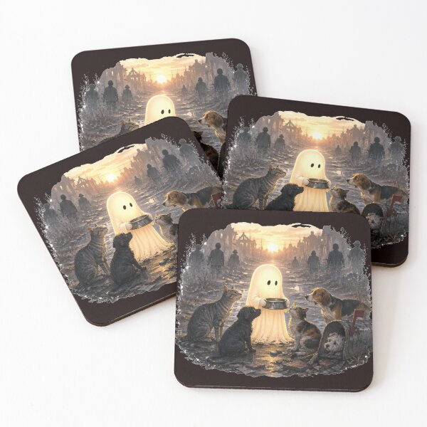 Item preview, Cute Ghost Pets Halloween Art designed and sold by InkNovaLab.