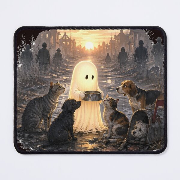 Item preview, Cute Ghost Pets Halloween Art designed and sold by InkNovaLab.