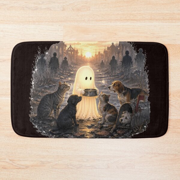 Item preview, Cute Ghost Pets Halloween Art designed and sold by InkNovaLab.