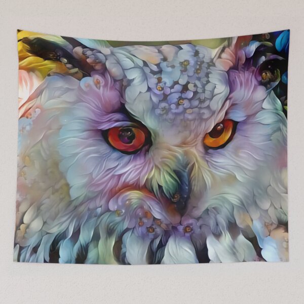 Item preview, Mystic Guardian - Vibrant Textured Owl Portrait designed and sold by Lainey1978.