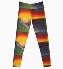 Seaside Sunset - original painting by mjh, 2018 Leggings