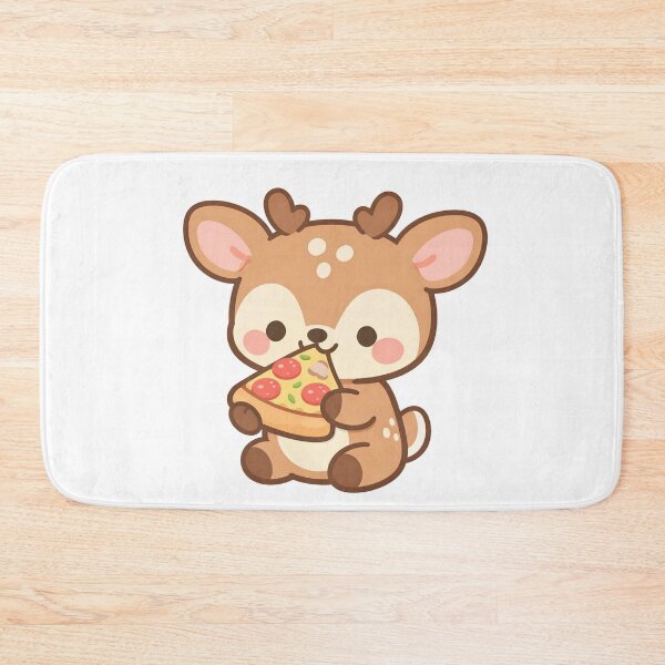 Item preview, Cute Kawaii Deer Eating Pizza designed and sold by Owcomm.