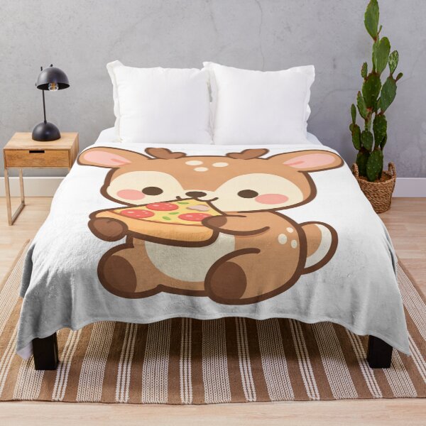 Item preview, Cute Kawaii Deer Eating Pizza designed and sold by Owcomm.