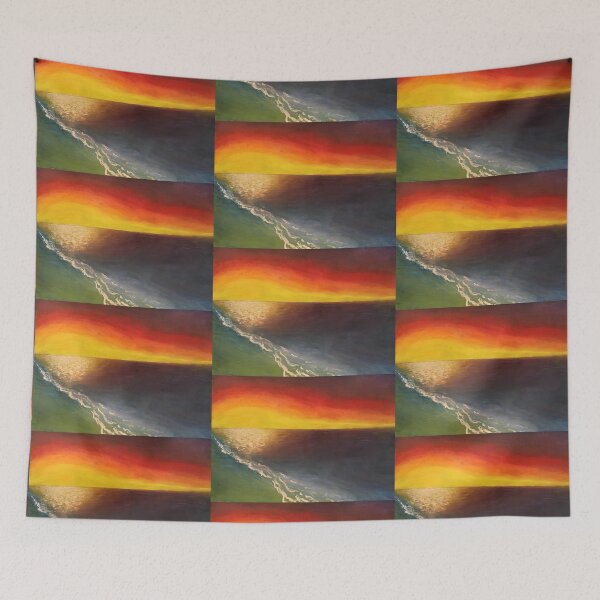 Item preview, Seaside Sunset - original painting by mjh, 2018 designed and sold by eustacia42.