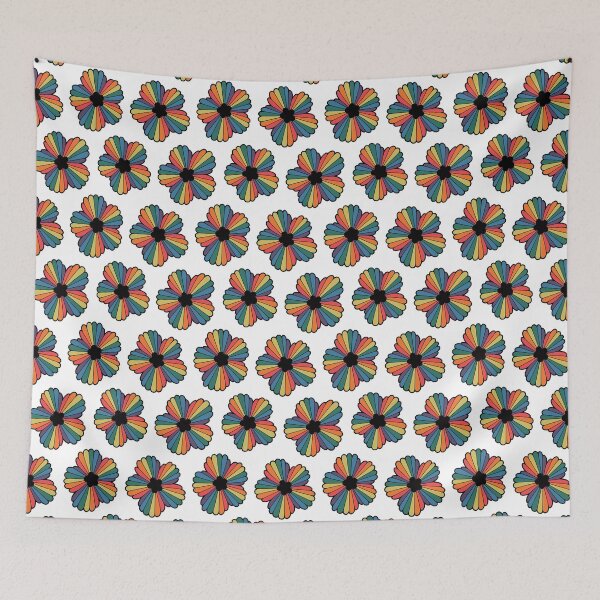 Item preview, Rainbow Seamless Daisy Pattern | Retro Colorful Flower designed and sold by aliciawarddesign.