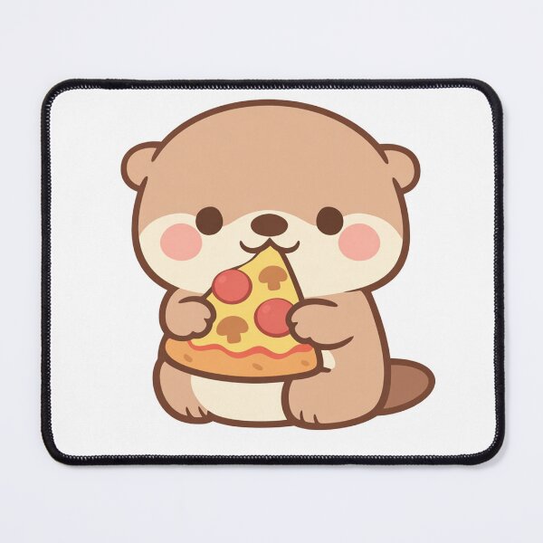 Item preview, Cute Otter Eating Pizza Slice Kawaii Animal Lover Gift Funny Food designed and sold by Owcomm.