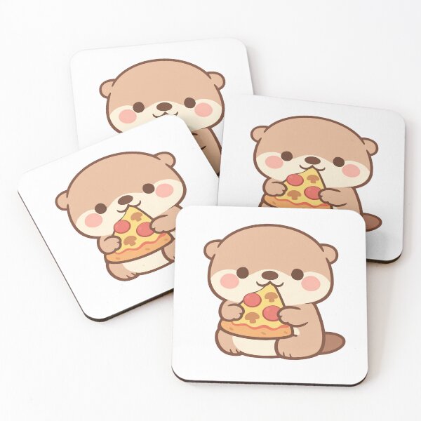 Item preview, Cute Otter Eating Pizza Slice Kawaii Animal Lover Gift Funny Food designed and sold by Owcomm.