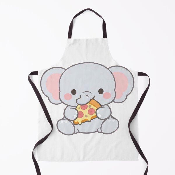 Item preview, Cute Elephant Eating Pizza Slice Kawaii Chibi Animal Lover Funny Food designed and sold by Owcomm.