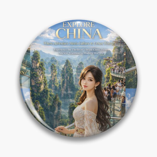 Item preview, Explore China Zhangjiajie Fantasy Mountains Travel Poster | Elegant Scenic Landscape Wall Art designed and sold by Inkora-Art.