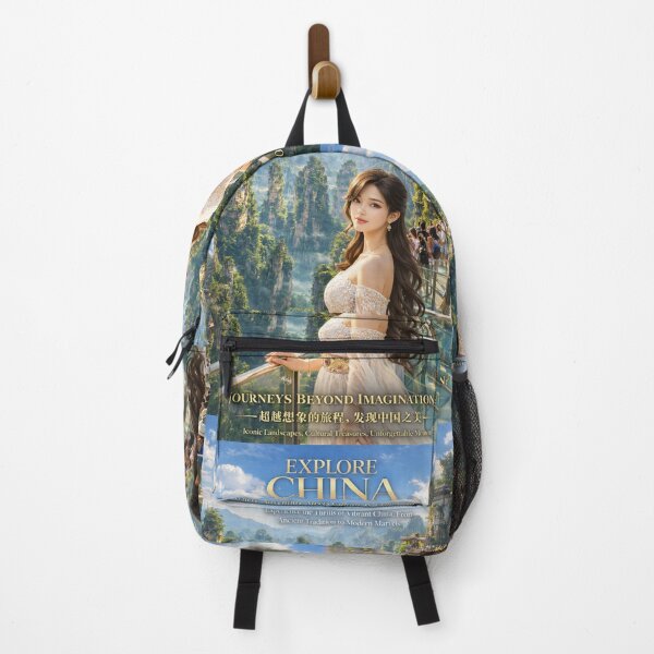 Item preview, Explore China Zhangjiajie Fantasy Mountains Travel Poster | Elegant Scenic Landscape Wall Art designed and sold by Inkora-Art.