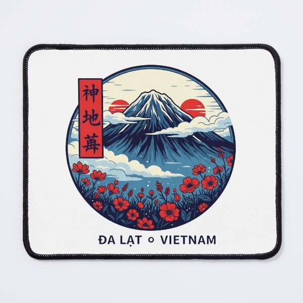 Item preview, Da Lat Vietnam Mountain Retro Japanese Art Style designed and sold by Threadnovax.