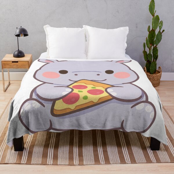 Item preview, Cute Hippo Eating Pizza Kawaii Chibi Animal Lover Gift Funny Food designed and sold by Owcomm.