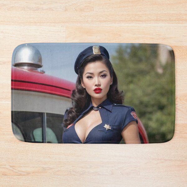 Item preview, Vintage 1940s Pin Up Cop Asian Glamour Retro Poster Art designed and sold by MissSaylor.