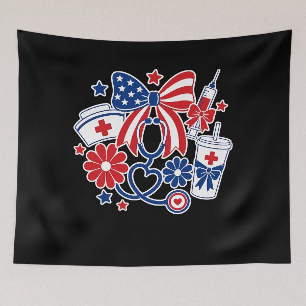 Item preview, 4th July Nurse Coquette Bow ICU CRNA Surgical Medical Women designed and sold by clothesy7.