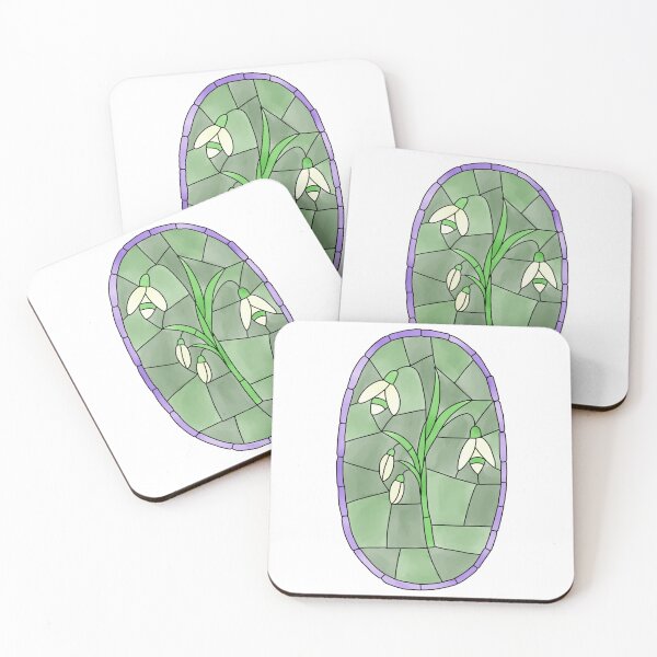 Item preview, Stained Glass Snowdrops designed and sold by TheLemonDinosaur.