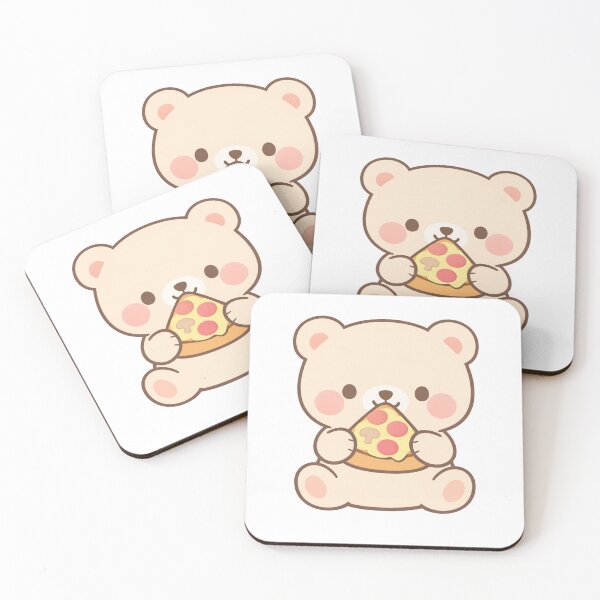 Item preview, Cute Bear Eating Pizza Kawaii Chibi Animal Lover Gift Funny Food designed and sold by Owcomm.
