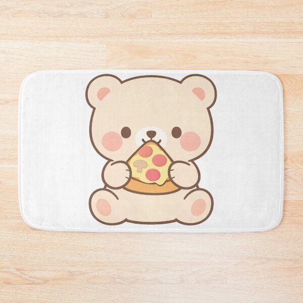Item preview, Cute Bear Eating Pizza Kawaii Chibi Animal Lover Gift Funny Food designed and sold by Owcomm.