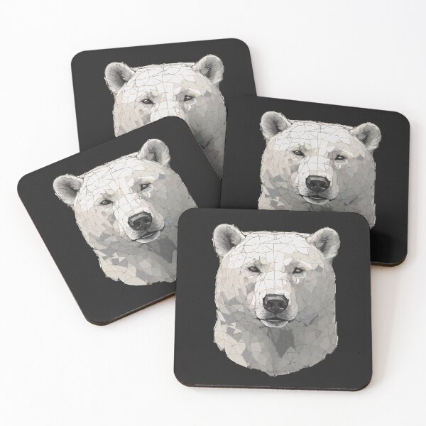 Item preview, Geometric Mosaic Polar Bear – Modern Animal Art designed and sold by Tklezardesigns.