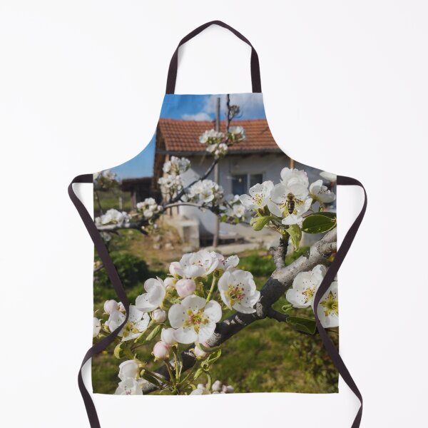 Item preview, Pear Blossoms Close-Up in Front of a Small Village House designed and sold by inspiration3.
