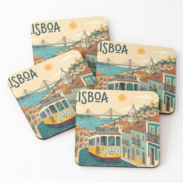 Item preview, Lisbon Portugal Vintage Travel Poster - Classic Yellow Tram 28 designed and sold by Paulocdias.
