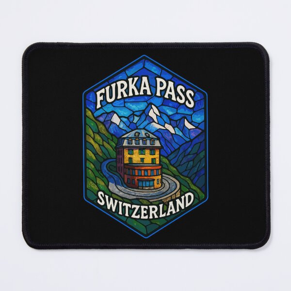 Item preview, Furka Pass Switzerland Stained Glass Art Travel designed and sold by TomFrontierArt.