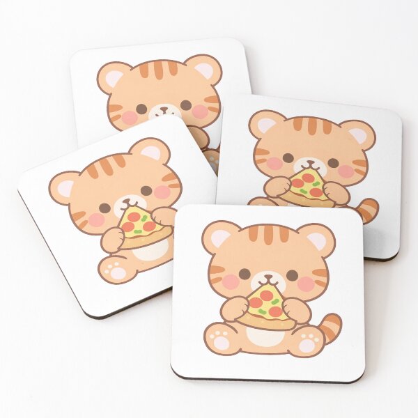 Item preview, Cute Tiger Eating Pizza Kawaii Animal Lover Gift Funny Cat Pizza Lover designed and sold by Owcomm.