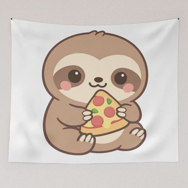 Item preview, Cute Sloth Eating Pizza Kawaii Funny Sloth Pizza Lover Gift For Pizza Addicts and Animal Lovers designed and sold by Owcomm.