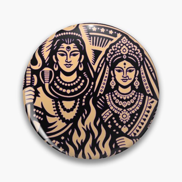 Item preview, Lord Shiva & Goddess Parvati Sacred Flame Art - Purple Traditional Indian Folk Art designed and sold by Craft-Qasba .