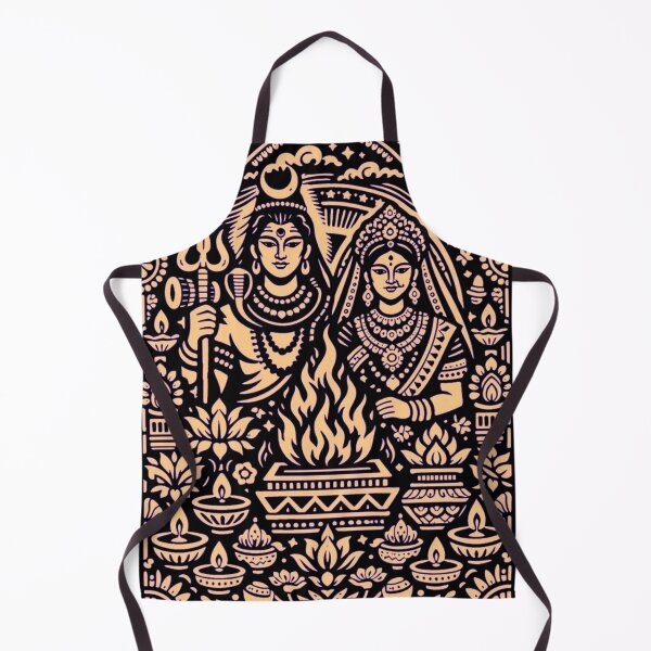 Item preview, Lord Shiva & Goddess Parvati Sacred Flame Art - Purple Traditional Indian Folk Art designed and sold by Craft-Qasba .
