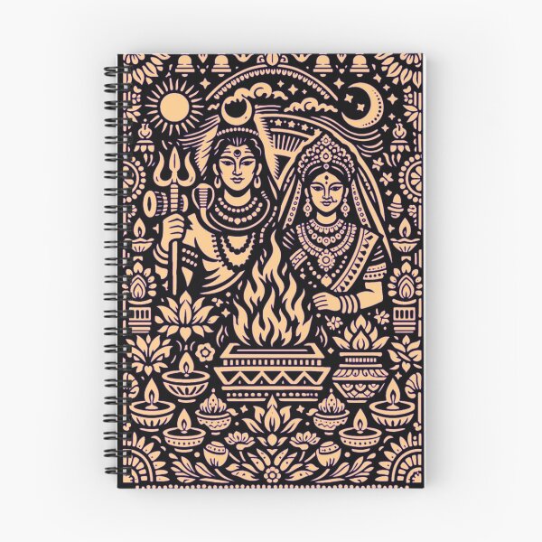 Item preview, Lord Shiva & Goddess Parvati Sacred Flame Art - Purple Traditional Indian Folk Art designed and sold by Craft-Qasba .
