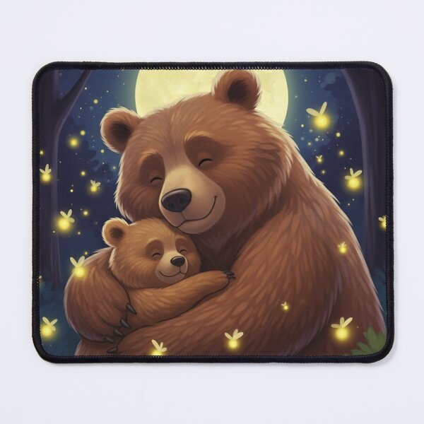 Item preview, Mama Bear carrying Little Bear in her arms under the starry sky, walking home, peaceful and tender. designed and sold by zambalala.