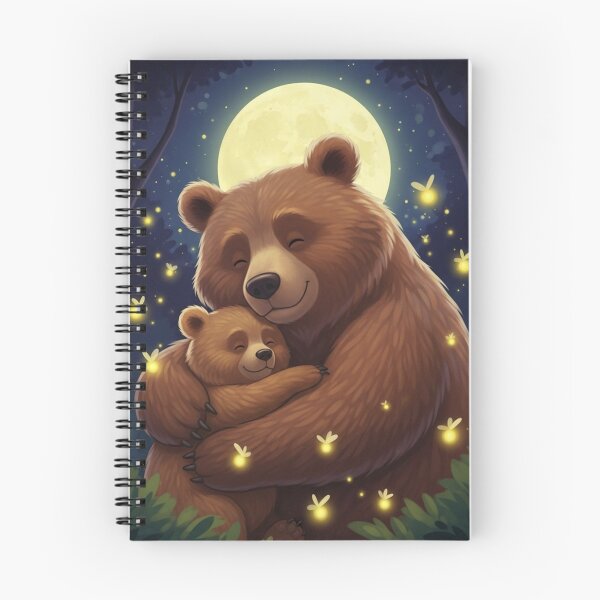 Item preview, Mama Bear carrying Little Bear in her arms under the starry sky, walking home, peaceful and tender. designed and sold by zambalala.