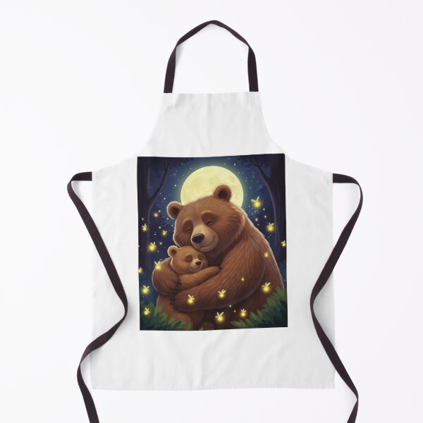 Item preview, Mama Bear carrying Little Bear in her arms under the starry sky, walking home, peaceful and tender. designed and sold by zambalala.