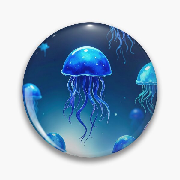 Item preview, Opalescent Blue Fantasy Jellyfish designed and sold by PlumePen.
