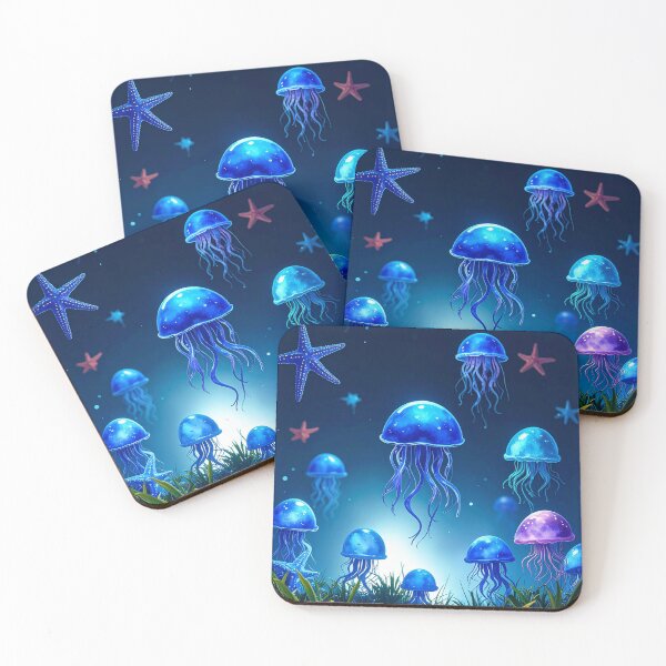 Item preview, Opalescent Blue Fantasy Jellyfish designed and sold by PlumePen.