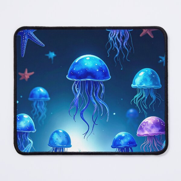 Item preview, Opalescent Blue Fantasy Jellyfish designed and sold by PlumePen.