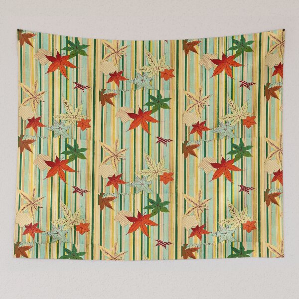 Item preview, Momiji — Japanese Autumn Maple Leaves on Stripe designed and sold by LouDSarG.