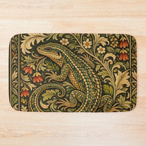 Item preview, Vintage boho botanical lizard Iguana art designed and sold by hollycooper.