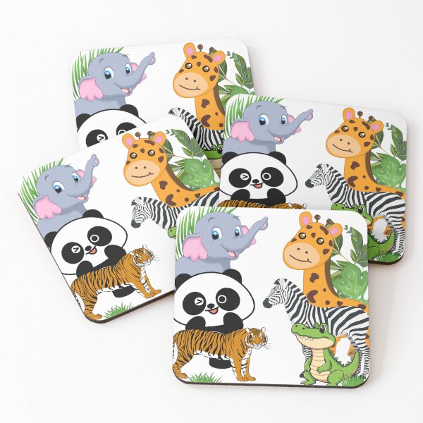Item preview, Cute Jungle Safari Animals - Colorful Wildlife Kids T-Shirt designed and sold by SoftAuraStudi0.