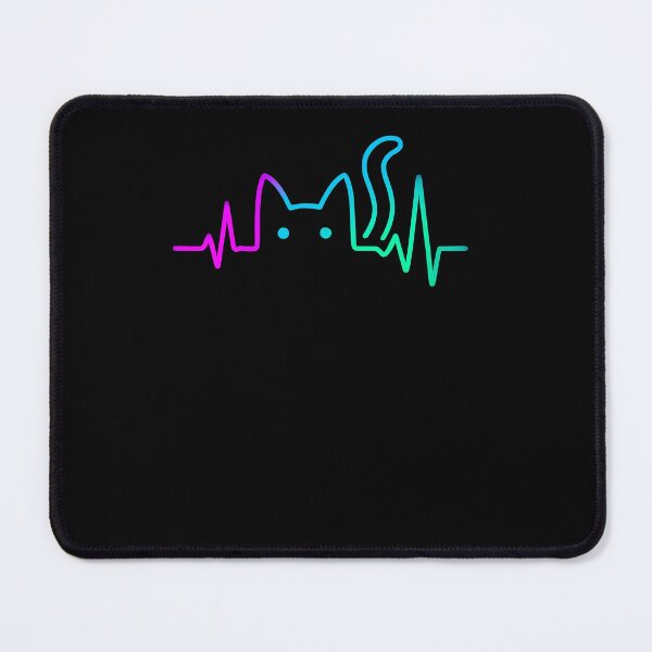 Item preview, Neon Cat Heartbeat Line Art designed and sold by SiarheiYur.