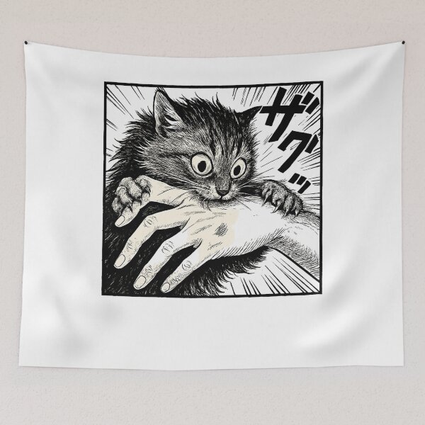 Item preview, Wild Cat Attack Vintage Engraving Style designed and sold by SiarheiYur.