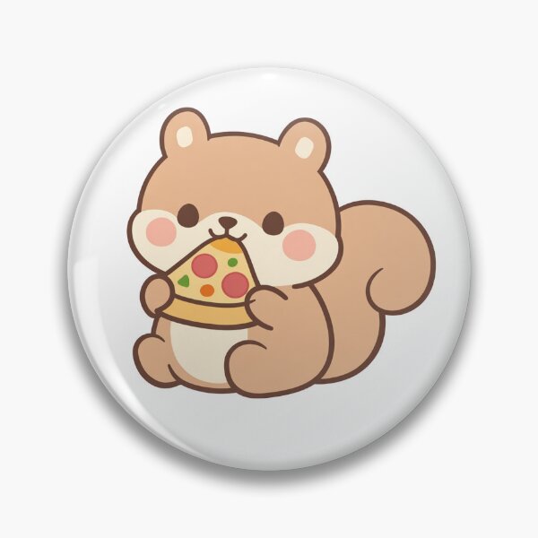 Item preview, Cute Kawaii Squirrel Eating Pizza Slice Funny Chubby Chipmunk Lover Gift designed and sold by Owcomm.