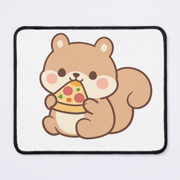 Item preview, Cute Kawaii Squirrel Eating Pizza Slice Funny Chubby Chipmunk Lover Gift designed and sold by Owcomm.