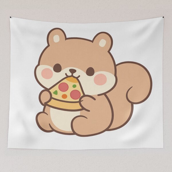Item preview, Cute Kawaii Squirrel Eating Pizza Slice Funny Chubby Chipmunk Lover Gift designed and sold by Owcomm.